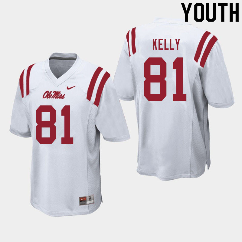 Casey Kelly Ole Miss Rebels NCAA Youth White #81 Stitched Limited College Football Jersey IEE0758KX